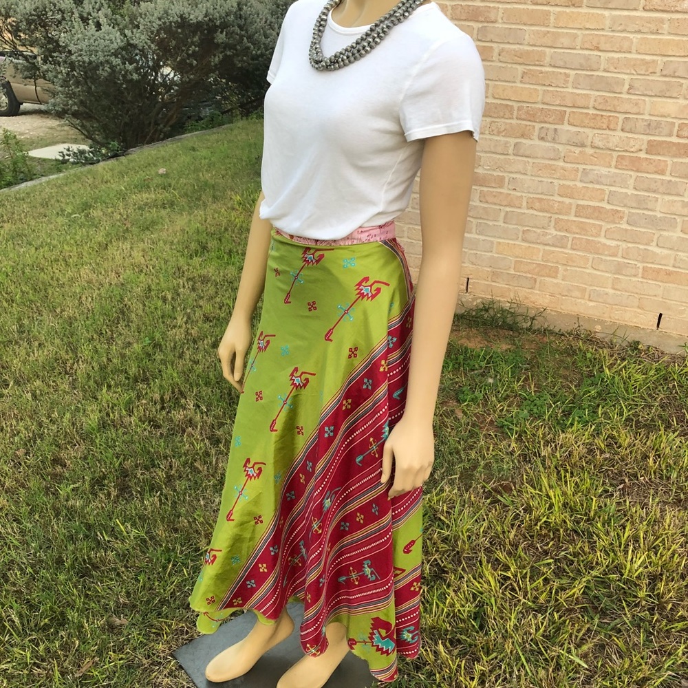 EARTHBOUND Silk Reversible Wrap Around Skirt- OS